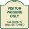 Signmission Visitor Parking All Others Will Towed Heavy-Gauge Aluminum Sign, 18" x 18", TG-1818-22730 A-DES-TG-1818-22730 - alternate 1